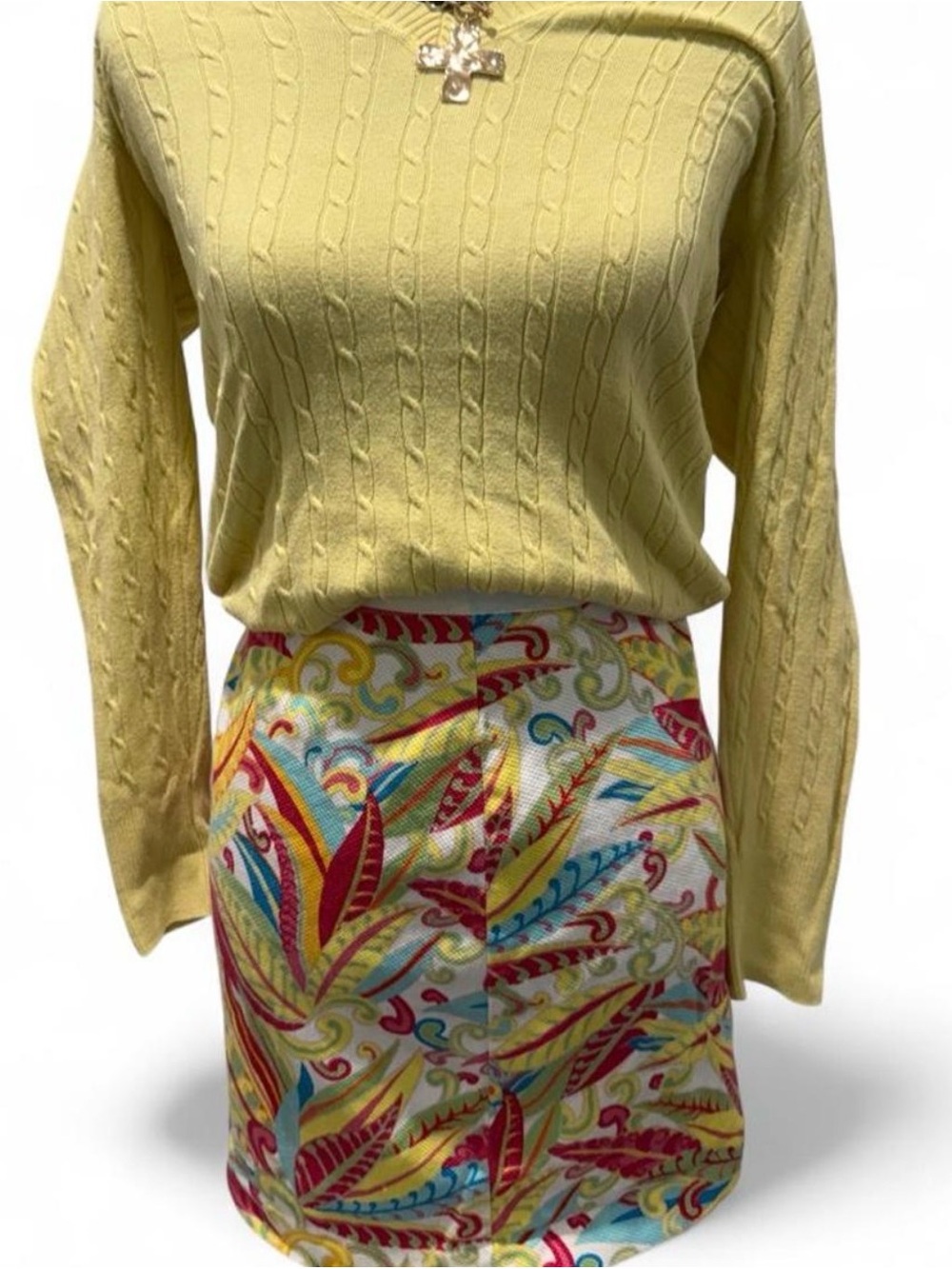 VTG 2004 Tommy Hilfiger Floral Beach Paisley Midi Skirt Womens Size 10